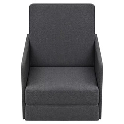 Helloshop26 Fauteuil chaise siège lounge design club sofa salon convertible 595 x 72 x 725 cm tissu gris foncé 1102089/3