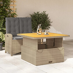 Maison Chic Ensemble à manger d'extérieur 2 pcs avec coussins,Salon de jardin,Mobilier de jardin beige poly rotin -GKD837055