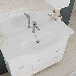 Kiamami Valentina MEUBLE SALLE DE BAIN 105 CM CLASSIQUE AVEC LAVABO ET MIROIR | EASY