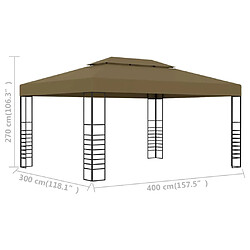 vidaXL Chapiteau 3x4 m Taupe 180 g/m² pas cher