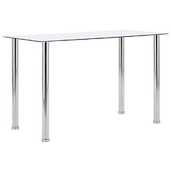 vidaXL Table à manger Transparent 120x60x75 cm Verre trempé 