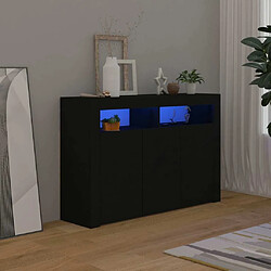 Maison Chic Buffet commode,console avec lumières LED pour rangement noir 115,5x30x75 cm -MN54945