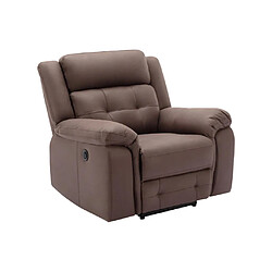 Acheter Vente-Unique Fauteuil relax électrique en microfibre aspect cuir vieilli marron ORTIANO