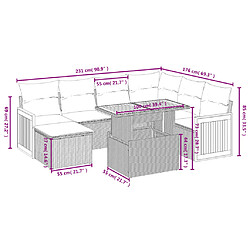 Avis vidaXL Salon de jardin avec coussins 8 pcs beige résine tressée