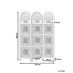Avis Beliani Paravent à 3 volets en rotin 137 x 180 cm naturel POMEZIA