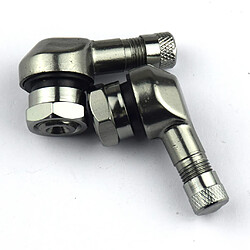 2 Paire de Tige de Valves Pneumatiques de Roue de Moto en Alliage d'aluminium 90° 17 mm Verte et Gris pas cher