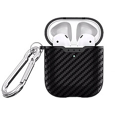 Shot Coque Effet Carbone pour AirPods 3 APPLE Boitier de Charge Silicone Design Housse Protection (NOIR) 