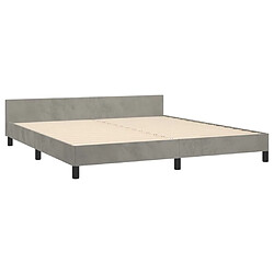 Maison Chic Cadre/structure de lit avec tête de lit pour adulte - Lit Moderne Chambre Gris clair 160x200 cm Velours -MN37033 pas cher