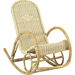 Pegane Rocking-chair en manau et moelle de rotin naturelle, Dim : 57 x 120 x 95 cm 