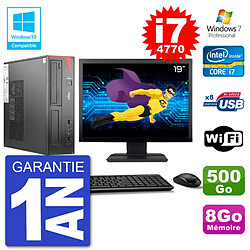 PC Fujitsu Esprimo E520 DT Ecran 19" i7-4770 8Go 500Go Graveur DVD Wifi W7 - Occasion