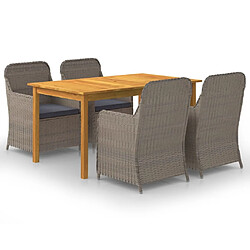 Maison Chic Ensemble de salle à manger de jardin 5 pcs,Table et chaises d'extérieur Marron -GKD784861