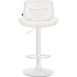 Non Lot de 2 tabourets de bar Vonore velours blanc