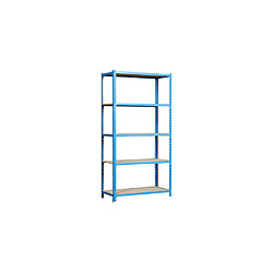 Simonrack Etagère 5 niveaux 750 Kg L. 1000 x Ht. 2000 x P. 500 mm KIT MADERCLICK PLUS 5/500 BLEU/BOIS - 448100025201055 - Simonclick