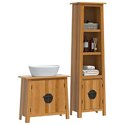 Avis Maison Chic Armoire de Bain | Ensemble de 2 meubles salle de bain bois de pin massif -GKD11171