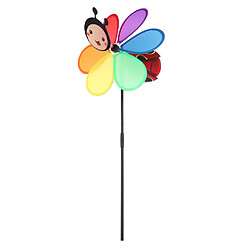 Nouveau 3d animal moulin à vent vent rotateur whirligig jardin jardin décor enfants jouet coccinelle