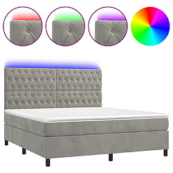 vidaXL Sommier à lattes de lit matelas et LED Gris clair 180x200 cm