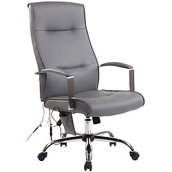 Decoshop26 Fauteuil de bureau sur roulettes fonction massage mécanisme de balance en PVC gris 10_0002606