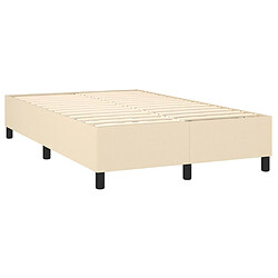 Avis vidaXL Sommier à lattes de lit avec matelas Crème 120x200 cm Tissu