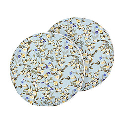 Beliani Lot de 2 coussins d'extérieur à motif floral bleus d 40 cm VALLORIA