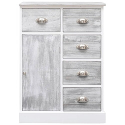 Maison Chic Buffet commode,console avec 10 tiroirs pour rangement Gris 113x30x79 cm Bois -MN35348 pas cher