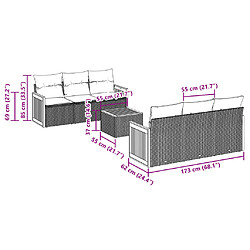 Avis vidaXL Salon de jardin avec coussins 7 pcs gris résine tressée