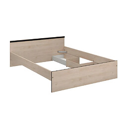 Acheter Vente-Unique Lit avec rangements 140 x 190 cm - 2 tiroirs et 1 niche - Coloris : Naturel + Sommier - PABLO