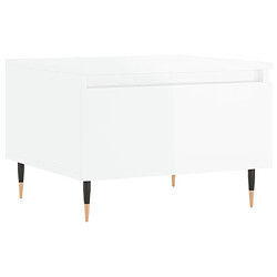 Maison Chic Table basse,Table Console Table d'appoint, Table pour salon blanc brillant 50x46x35 cm bois d'ingénierie -MN85661