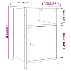 vidaXL Table de chevet chêne fumé 40x42x60 cm bois d'ingénierie pas cher