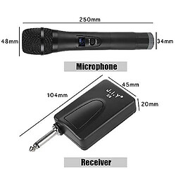 Universal Microphone à main sans fil VHF universel avec récepteur Carla normal/réunion d'affaires noir