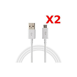 Little Boutik X2 Câble Micro USB Synchro amp Charge Universel pour Samsung Sony Wiko LG HUAWEI PACK X2 Blanc Couleur 