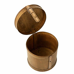 Paris Prix Lot de 2 Coffres de Rangements Rond 25cm Beige pas cher