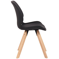 Avis Decoshop26 Chaise de salle à manger x1 design scandinave en PVC noir et pieds en bois carrés clair 10_0002297