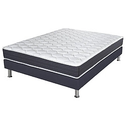 Ebac Matelas ressort + Sommier SR15 Volcan 160x200 Record - H. 20 cm - Soutien ferme