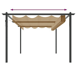 Acheter vidaXL Tonnelle de jardin avec toit rétractable 4x3 m Taupe