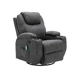 Acheter Vente-Unique Fauteuil massant SILVANO en tissu - Gris