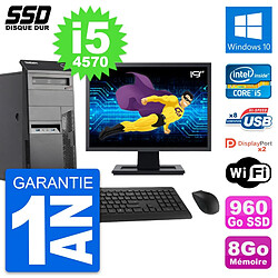 PC Tour Lenovo M83 Ecran 19" Intel i5-4570 RAM 8Go SSD 960Go Windows 10 Wifi · Occasion 