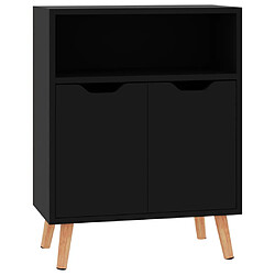 vidaXL Buffet noir brillant 60x30x72 cm bois d'ingénierie