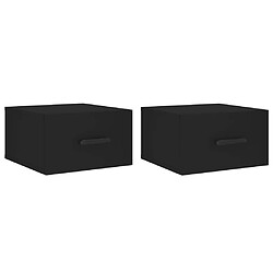 vidaXL Tables de chevet murales 2 pcs noir 35x35x20 cm