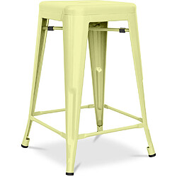 ICONIK INTERIOR Tabouret Stylix Métal Mat - 60cm - Nouvelle édition Jaune pâle 