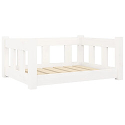 vidaXL Lit pour chien Blanc 65,5x50,5x28 cm Bois de pin solide