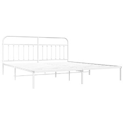 Maison Chic Lit adulte - Cadre de lit métal avec tête de lit,Structure du lit Contemporain pour chambre blanc 193x203 cm -MN74634 pas cher