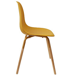 Acheter Toilinux Lot de 4 Chaises scandinave Phenix en polypropylène et métal - Jaune Moutarde