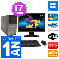 PC Tour Dell 790 MT Ecran 19" Intel i7-2600 RAM 4Go Disque 2To Windows 10 Wifi · Occasion 