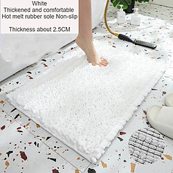 LUUCOZK Tapis de bain antidérapants absorbants à séchage rapide - 51 x 81 cm - Blanc-Taille standard