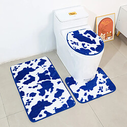 LUUCOZK Tapis de bain antidérapants absorbants à séchage rapide pour salle de bain - Bleu et blanc-50 x 80cm 