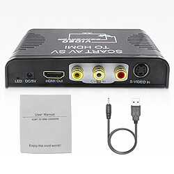 Universal S Vidéo Composite AV à HDMI Commutateur de convertisseur compatible S Vidéo + RCA + à HDMI Compatible Sortie | à | Commutateur de convertisseur compatible Adaptateur 15V pas cher