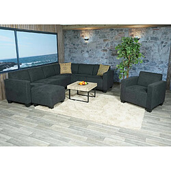 Mendler Modular Sofa-System Ensemble de canapés Lyon 6-2, tissu/textile ~ gris anthracite