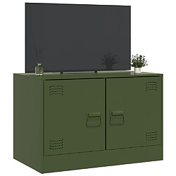 Acheter vidaXL Meuble TV vert olive 67x39x44 cm acier