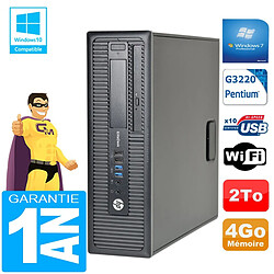 PC HP EliteDesk 800 G1 SFF Intel G3220 4 Go Disque 2 To Graveur DVD Wifi W7 · Occasion 