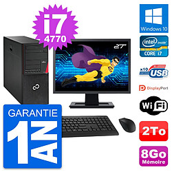 PC Tour Fujitsu P720 Ecran 27" Intel i7-4770 RAM 8Go Disque 2To Windows 10 Wifi - Occasion